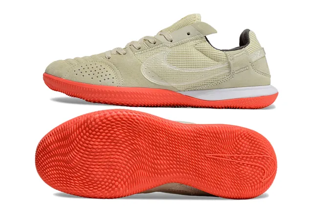 Nike Gris Rose Low-Top Silhouette Maille et Daim Partie supérieure Intérieur Football Chaussures 7