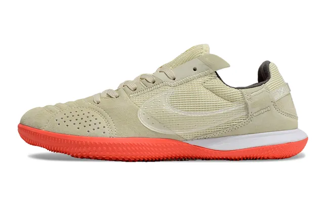 Nike Gris Rose Low-Top Silhouette Maille et Daim Partie supérieure Intérieur Football Chaussures 8