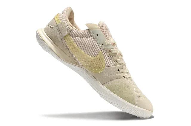 Nike Gris Rose Low-Top Silhouette Maille et Daim Partie supérieure Intérieur Football Chaussures 22