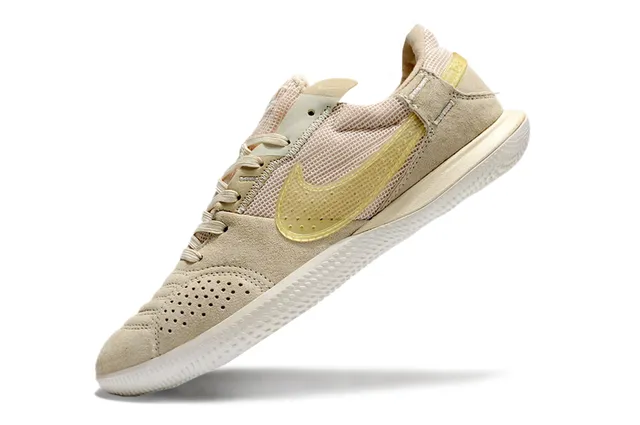 Nike Gris Rose Low-Top Silhouette Maille et Daim Partie supérieure Intérieur Football Chaussures 23