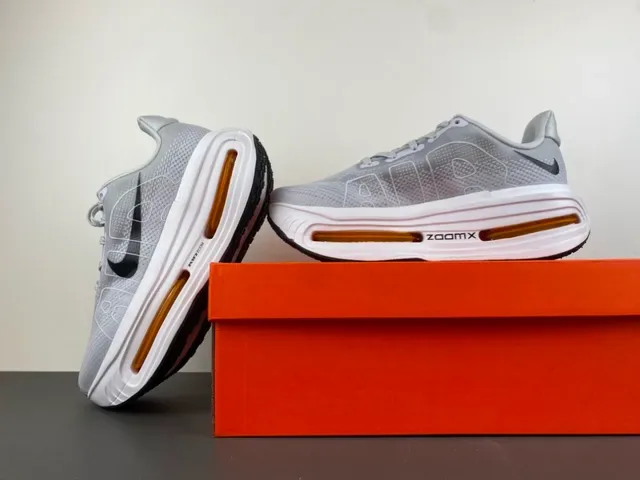 Nike Air Zoom Units Gris Blanc Maille Supérieure Visible Orange Chaussures de Course 14