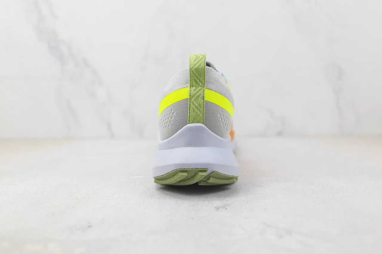Nike Gray Yellow Engineered Mesh Upper Neon Swoosh Accent Running Shoes 9