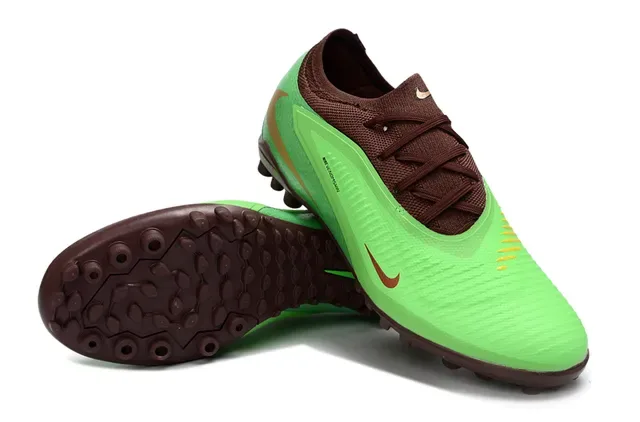 Nike Vert Brun Chaussures de Football Turf Bas Haut Synthétique Overlay Texturé à l'Aspect Peau de Serpent 4