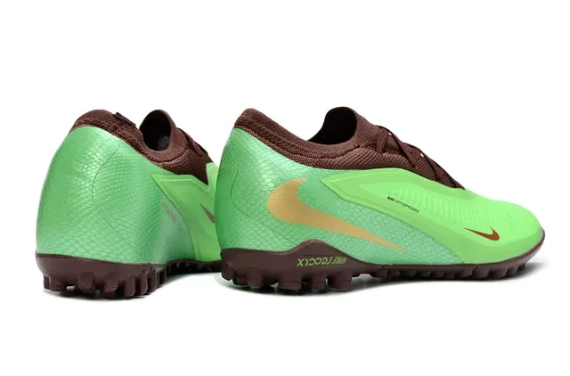 Nike Vert Brun Chaussures de Football Turf Bas Haut Synthétique Overlay Texturé à l'Aspect Peau de Serpent 5