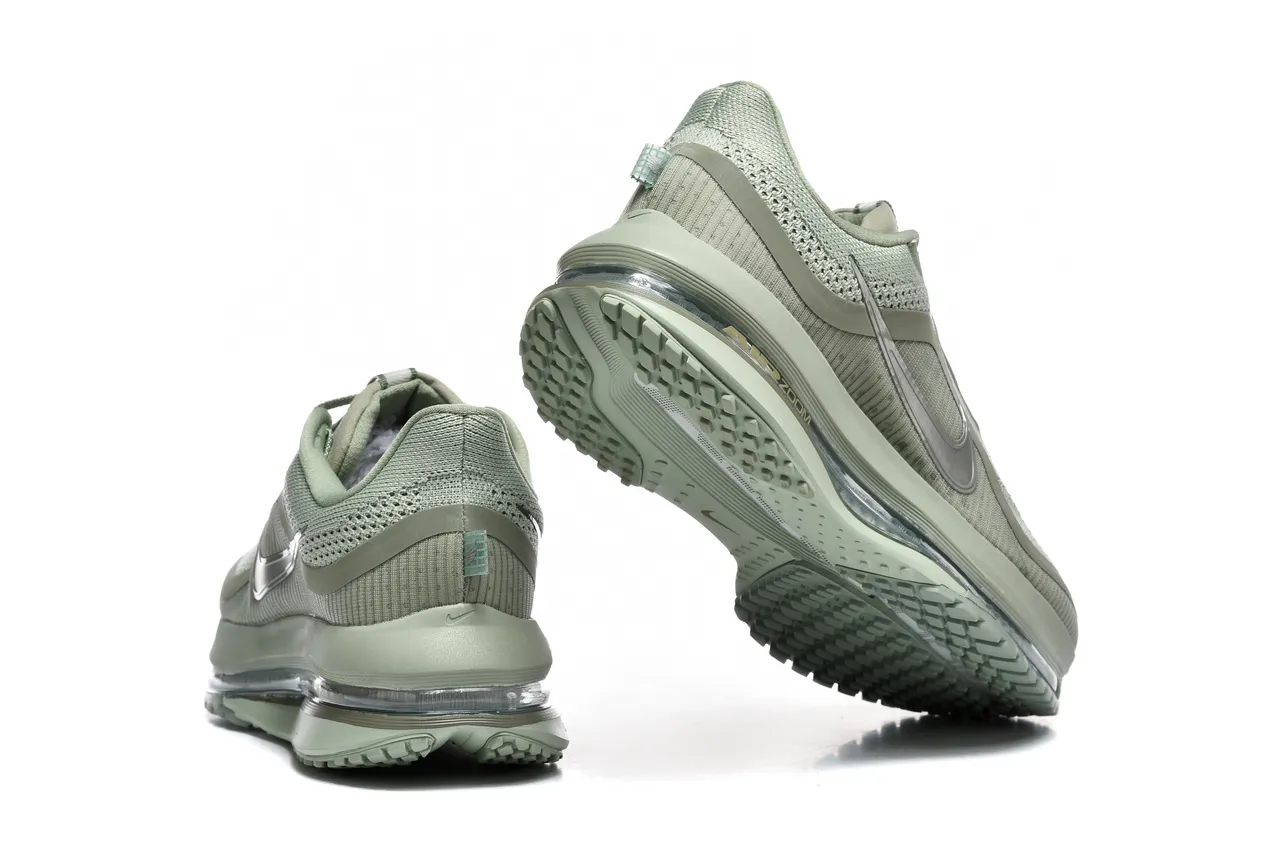 Nike Green Silver Engineered Mesh Upper Full-Length Air Zoom Unit Running Shoes 2