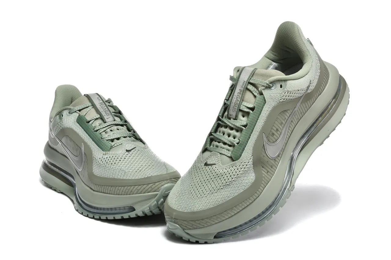 Nike Green Silver Engineered Mesh Upper Full-Length Air Zoom Unit Running Shoes 3