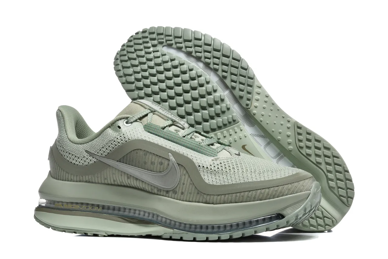 Nike Green Silver Engineered Mesh Upper Full-Length Air Zoom Unit Running Shoes 5