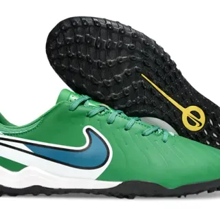 Nike Green White Low-Cut Synthetic Upper Ribbed Forefoot Texture Turf Soccer Shoes