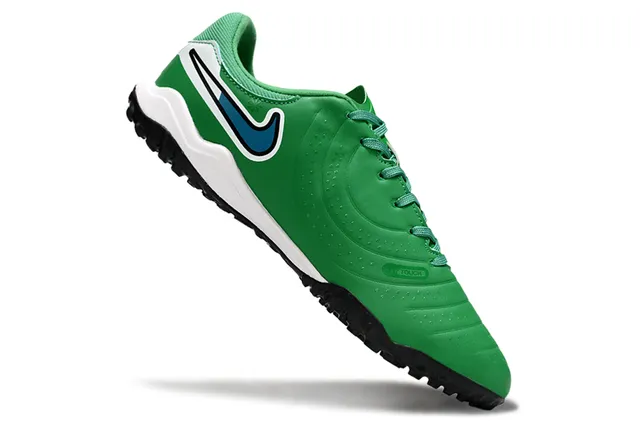 Nike Vert Blanc Bas Coupe Synthétique Supérieur Ribbeté Avant-pied Texture Turf Chaussures de Football 2
