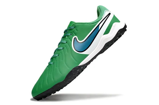 Nike Vert Blanc Bas Coupe Synthétique Supérieur Ribbeté Avant-pied Texture Turf Chaussures de Football 3
