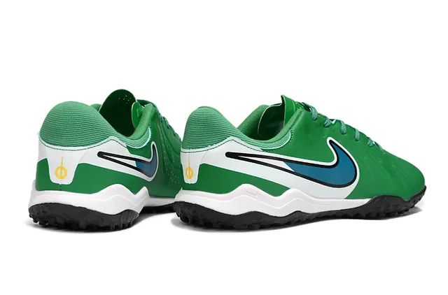 Nike Vert Blanc Bas Coupe Synthétique Supérieur Ribbeté Avant-pied Texture Turf Chaussures de Football 5
