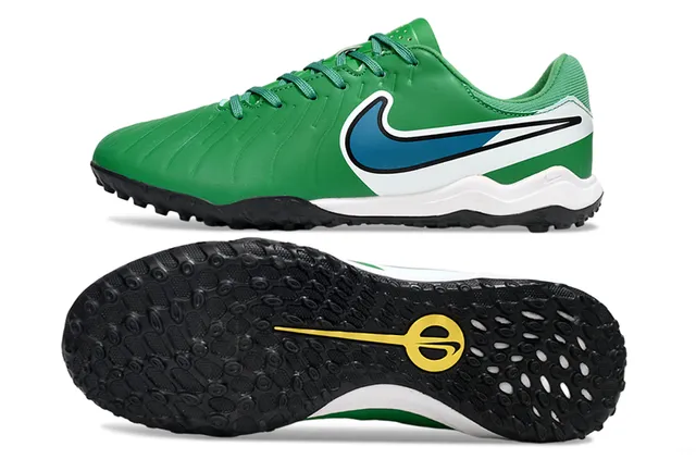 Nike Vert Blanc Bas Coupe Synthétique Supérieur Ribbeté Avant-pied Texture Turf Chaussures de Football 6