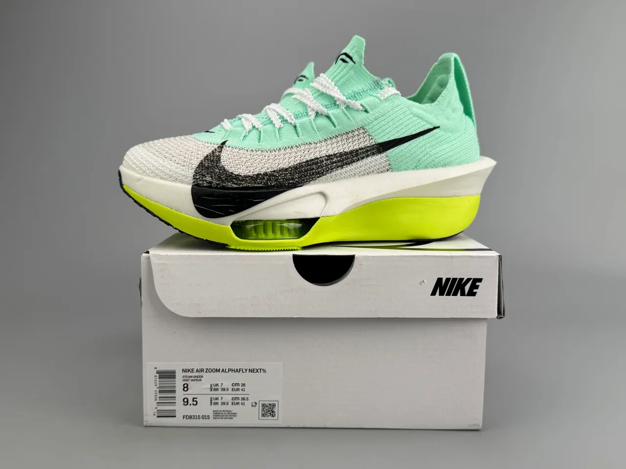 Nike Chaussures de course vert et jaune upper de maille Air Unit visible 4