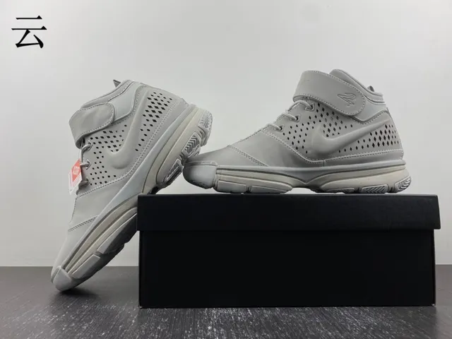 Nike High-Top Perforated Gray Basketball Shoes 13