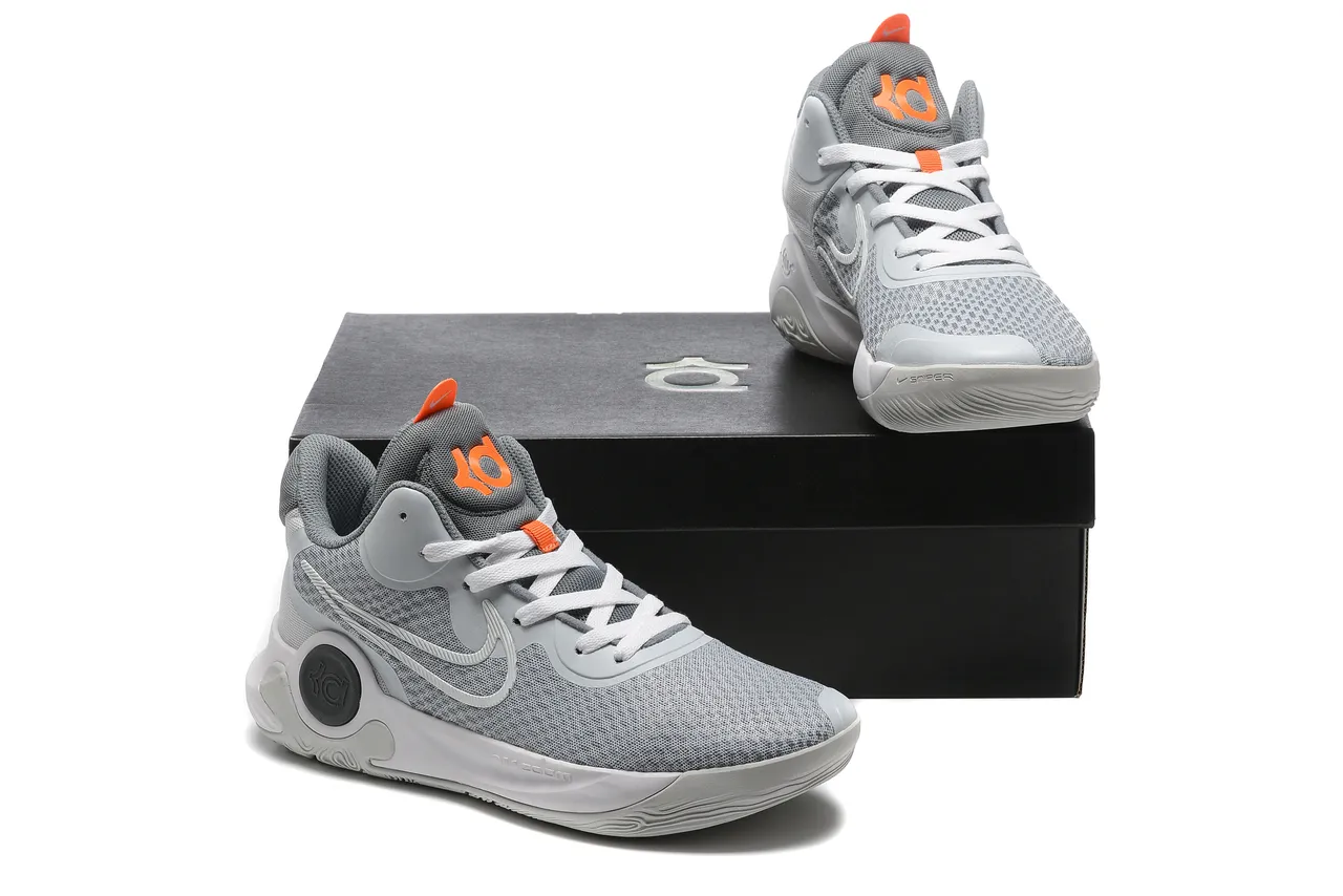 Nike KD Gray Black Knit Mesh Upper Gum Rubber Outsole Basketball Shoes 3