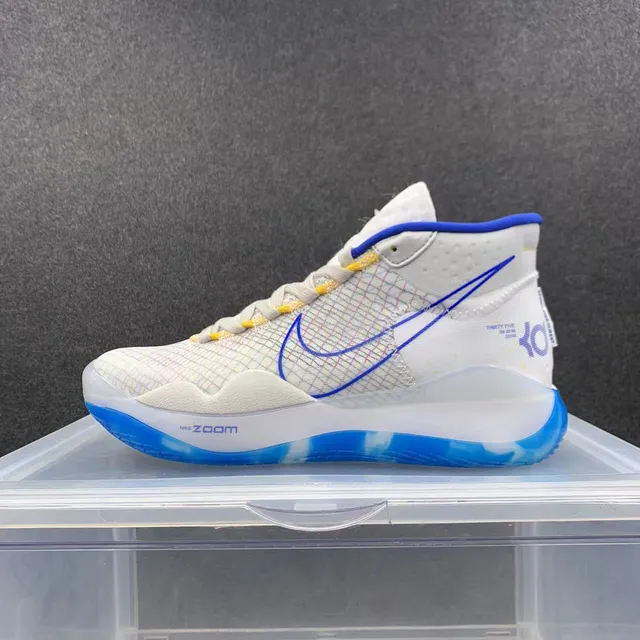 Nike KD White Blue High-Top Mesh and Synthetic Basketball Shoes 2