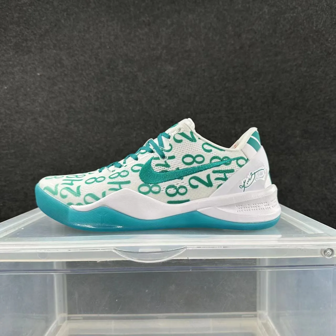 Nike Kobe 8 Graffiti White and Teal Basketball Shoes 2