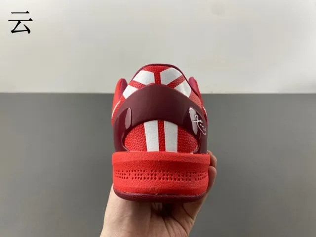 Nike Kobe Tênis de Basquete Vermelho Branco Superior Tricô Motivo Coração Impressão 6