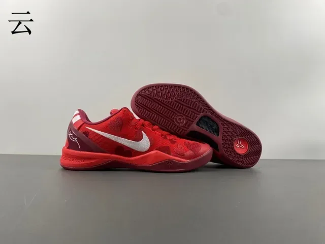 Nike Kobe Tênis de Basquete Vermelho Branco Superior Tricô Motivo Coração Impressão 13