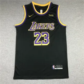 Nike Lakers LeBron James 23 Reward Edition काला बैंगनी पीला जर्सी