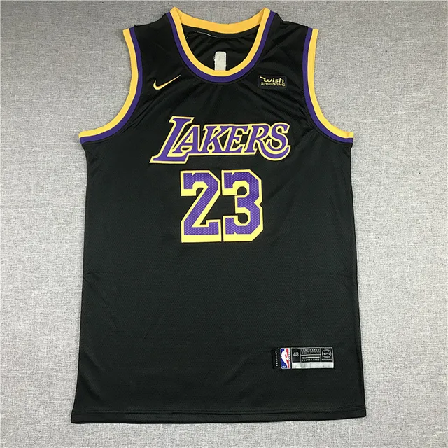 Nike Lakers LeBron James 23 Reward Edition أسود بنفسجي أصفر جيرسي 2