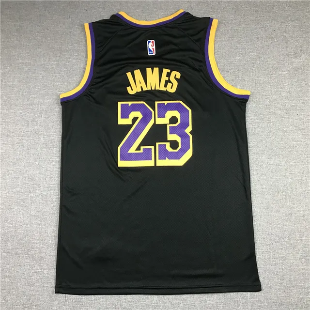 Nike Lakers LeBron James 23 Reward Edition أسود بنفسجي أصفر جيرسي 3