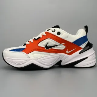 Nike M2K Tekno أبيض برتقالي أزرق حذاء رياضي كبير