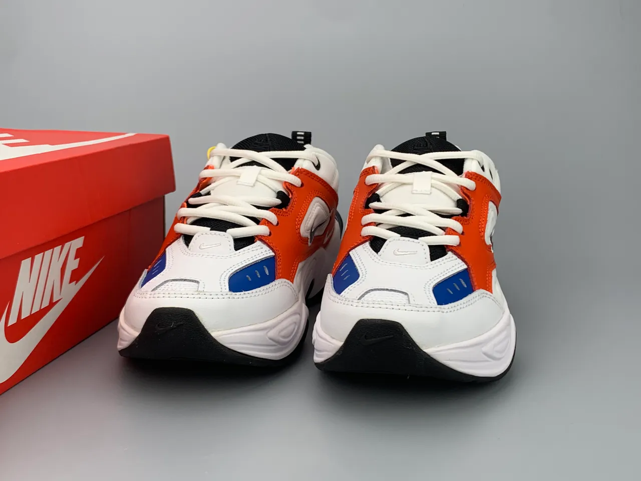 Nike M2K Tekno White Orange Blue Chunky Sneakers 5