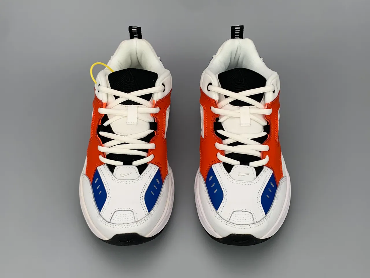 Nike M2K Tekno White Orange Blue Chunky Sneakers 10