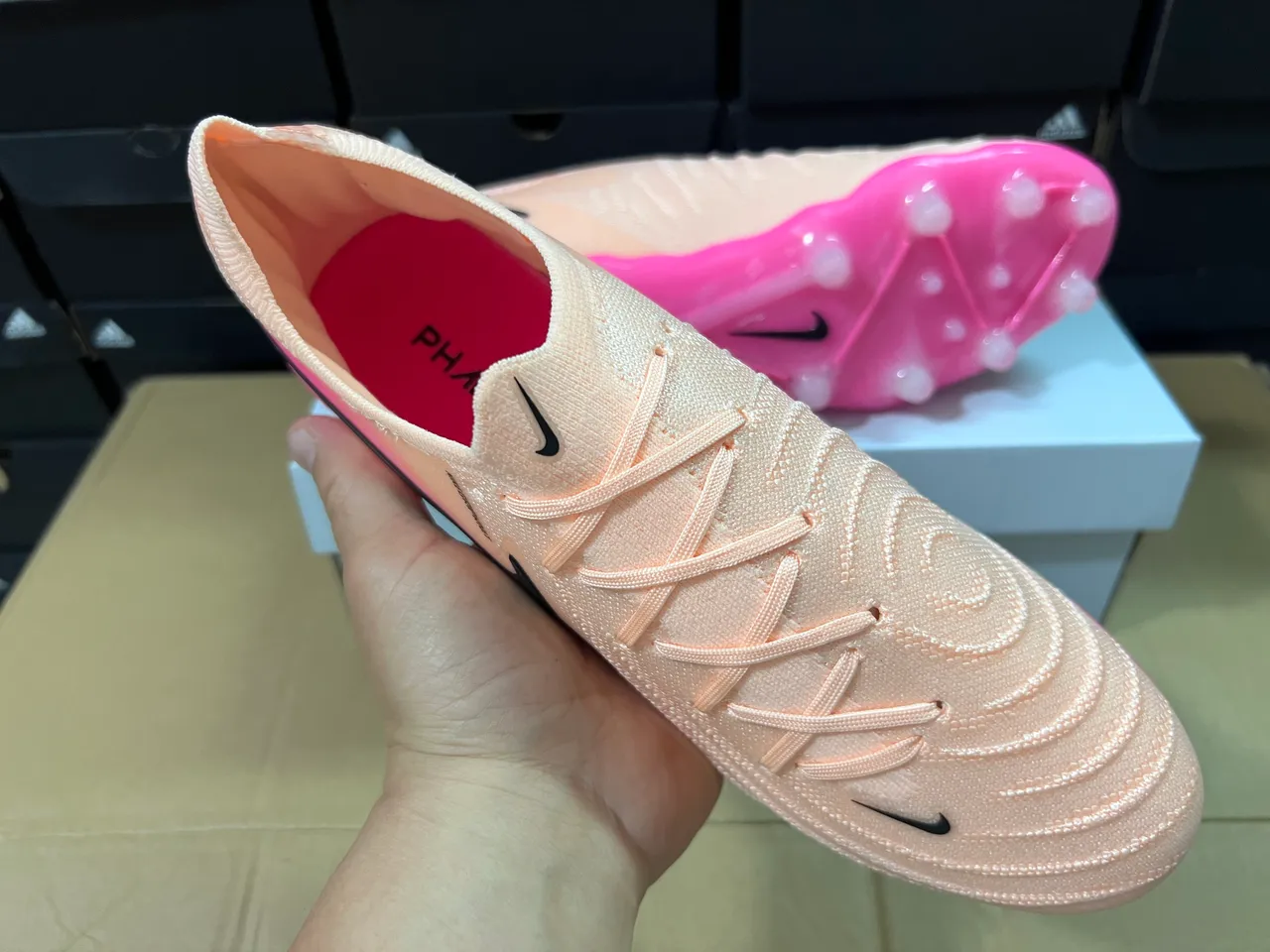 Nike Mercurial Soccer Cleats Peach Pink Gradient Firm-Ground Soccer Shoes 7