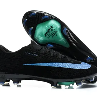 Nike Mercurial Superfly Flyknit Ultra Black Blue Green Firm-Ground Soccer Shoes
