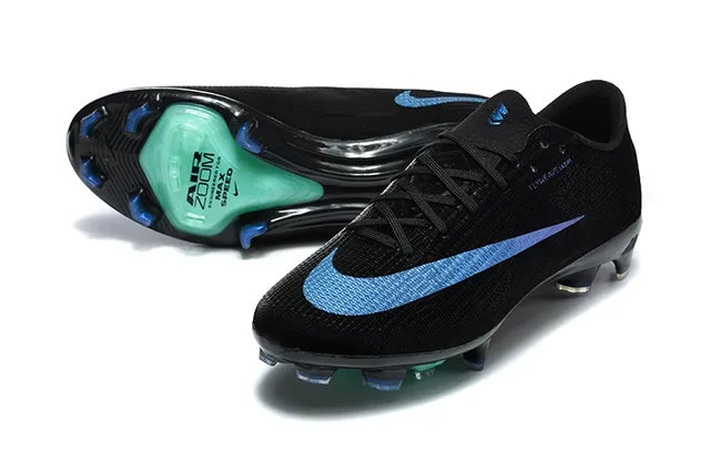 Nike Mercurial Superfly Flyknit Ultra Black Blue Green Firm-Ground Soccer Shoes 6