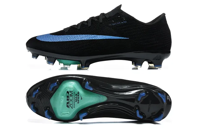 Nike Mercurial Superfly Flyknit Ultra Black Blue Green Firm-Ground Soccer Shoes 9