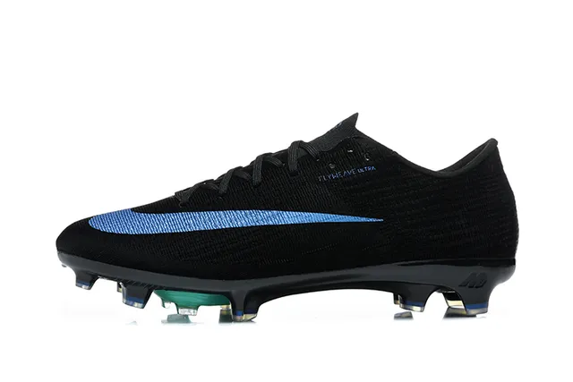 Nike Mercurial Superfly Flyknit Ultra Black Blue Green Firm-Ground Soccer Shoes 10