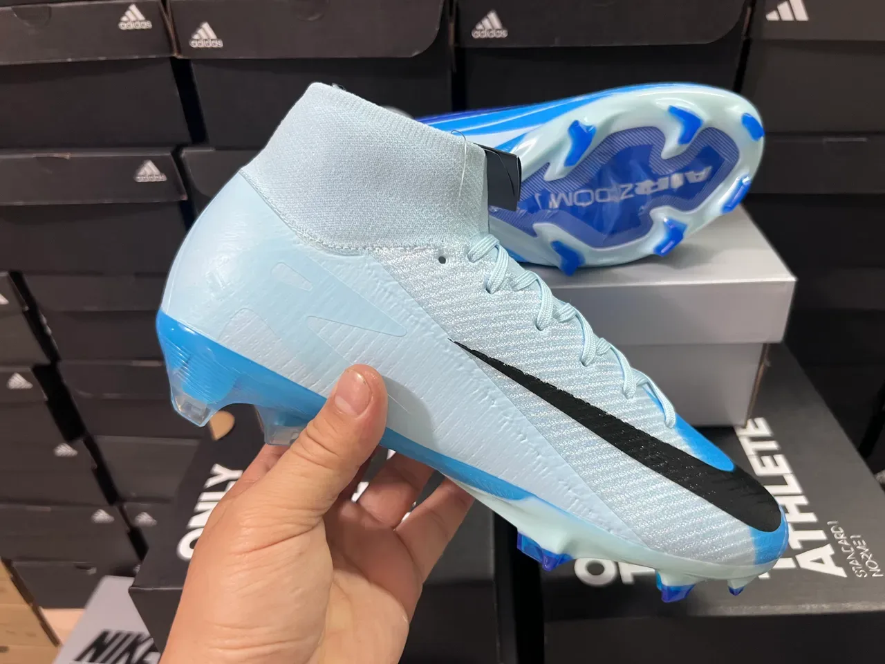Nike Mercurial Superfly High-Cut Bleu Clair Argent Firm-Ground Chaussures de football 2