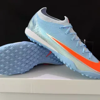 Nike Mercurial Zapatillas de fútbol Turf Azul Claro Naranja Iridiscente