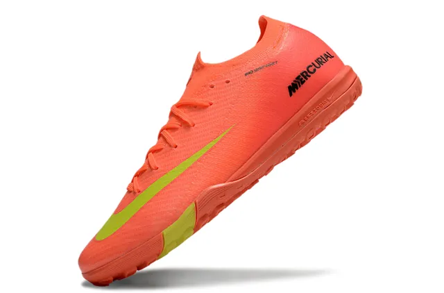 Nike Mercurial Turf Laranja e Verde Lima Turf Sapatos de Futebol 3