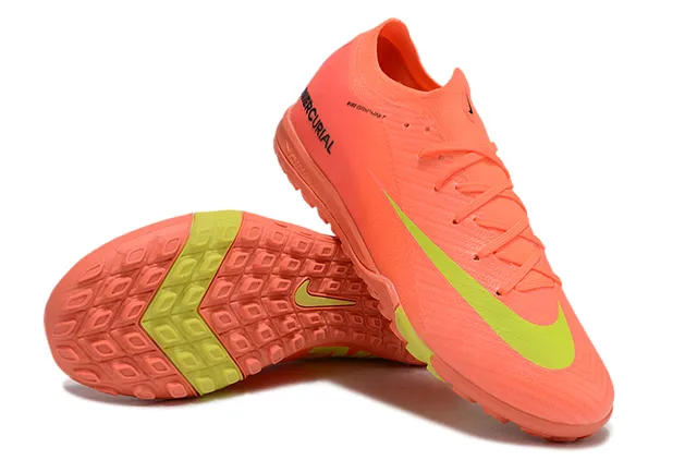 Nike Mercurial Turf Laranja e Verde Lima Turf Sapatos de Futebol 4