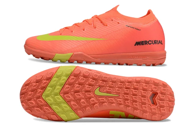 Nike Mercurial Turf Laranja e Verde Lima Turf Sapatos de Futebol 6
