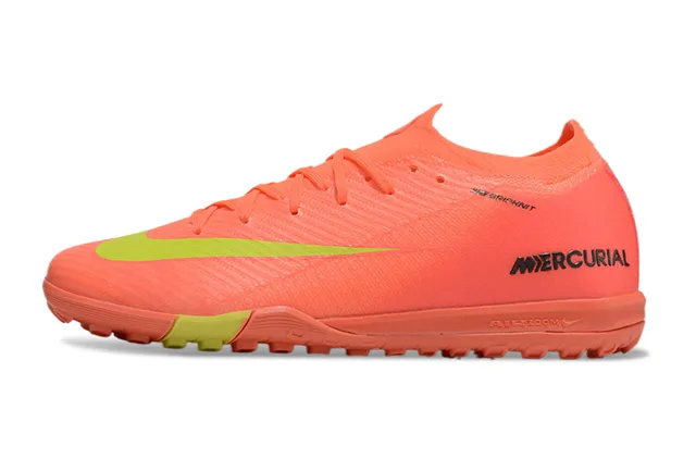 Nike Mercurial Turf Laranja e Verde Lima Turf Sapatos de Futebol 7