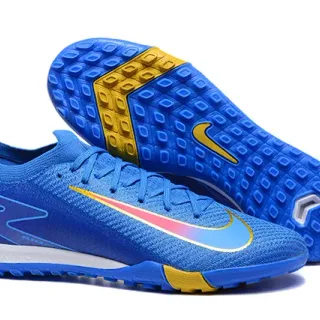 Nike Mercurial Vapor Blue Yellow Flyknit ऊपरी Low-Cut Collar टर्फ फुटबॉल जूते