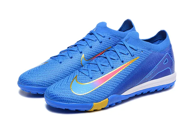 Nike Mercurial Vapor Blue Yellow Flyknit partie supérieure Low-Cut Collar gazon football chaussures 8
