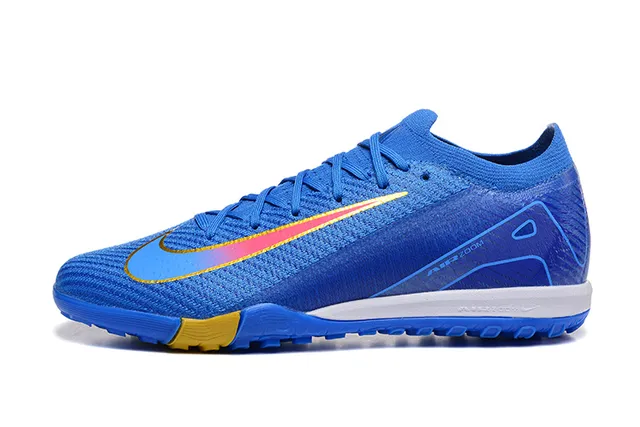 Nike Mercurial Vapor Blue Yellow Flyknit partie supérieure Low-Cut Collar gazon football chaussures 10