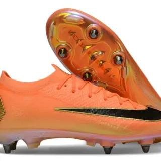 Nike Mercurial Vapor Orange Black Gold Firm-Ground Soccer Shoes
