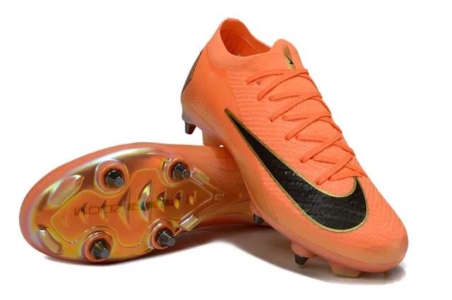 Nike Mercurial Vapor Orange Black Gold Firm-Ground Soccer Shoes 4