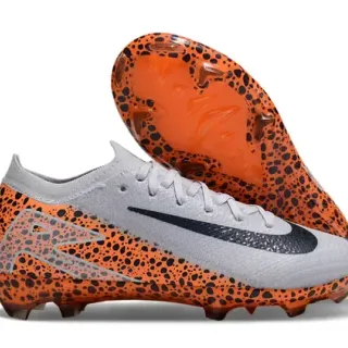Nike Mercurial Vapor أحذية كرة القدم برتقالي أسود محبوك علوة نمط نقطي للأرض الصلبة