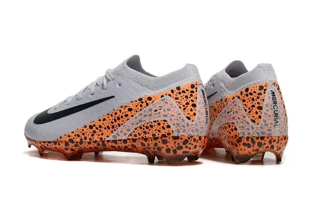 Nike Mercurial Vapor أحذية كرة القدم برتقالي أسود محبوك علوة نمط نقطي للأرض الصلبة 4