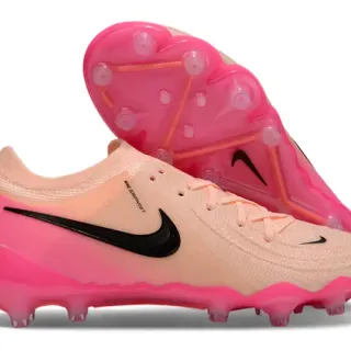 Nike Mercurial Vapor Pink Beige Low-Cut Knit Upper Asymmetrical Lacing Firm-Ground Soccer Shoes