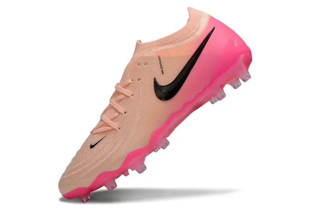 Nike Mercurial Vapor Pink Beige Low-Cut Knit Upper Asymmetrical Lacing Firm-Ground Soccer Shoes 3