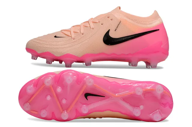 Nike Mercurial Vapor Pink Beige Low-Cut Knit Upper Asymmetrical Lacing Firm-Ground Soccer Shoes 6